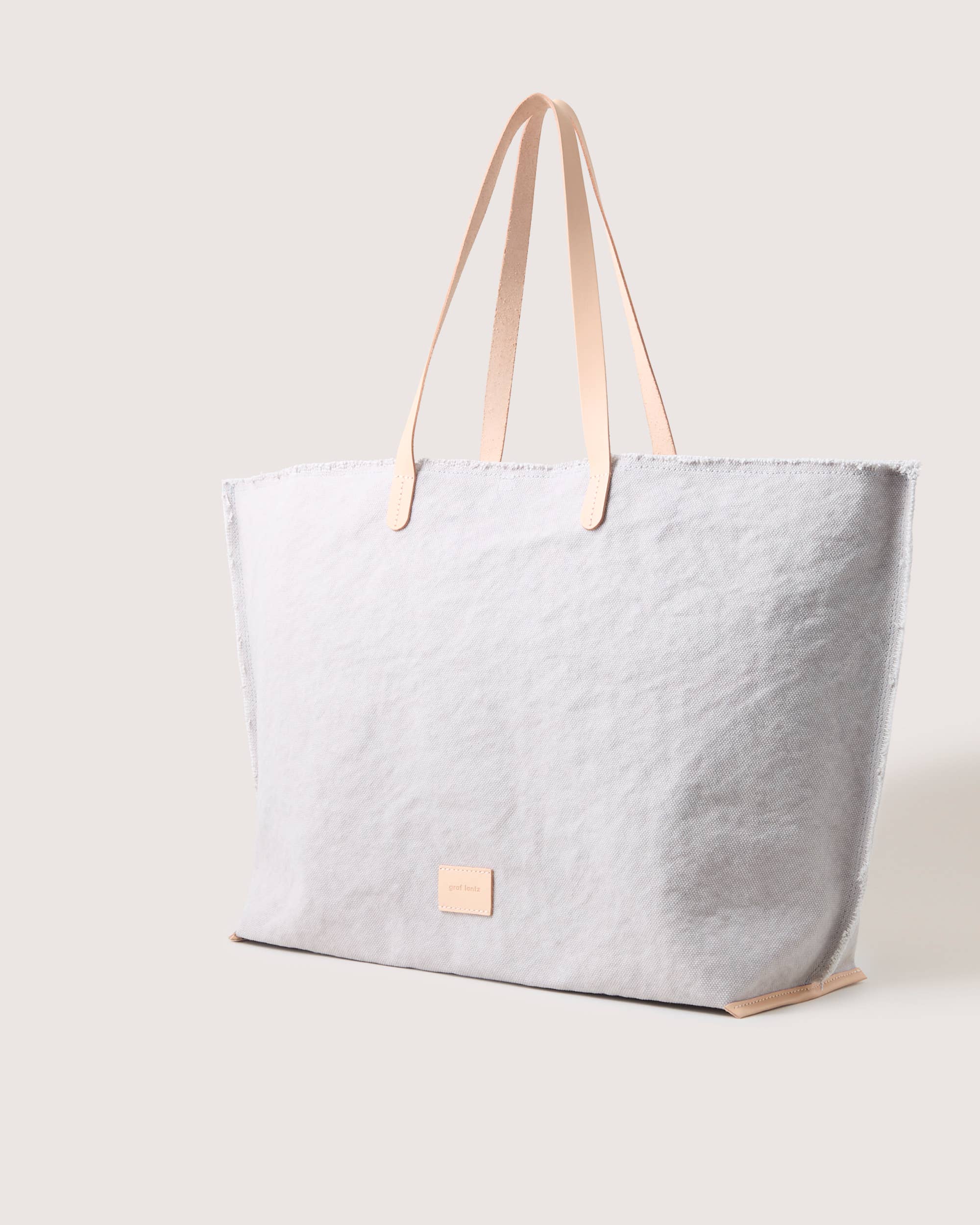 Hana Canvas Boat Bag - Stone Vachetta