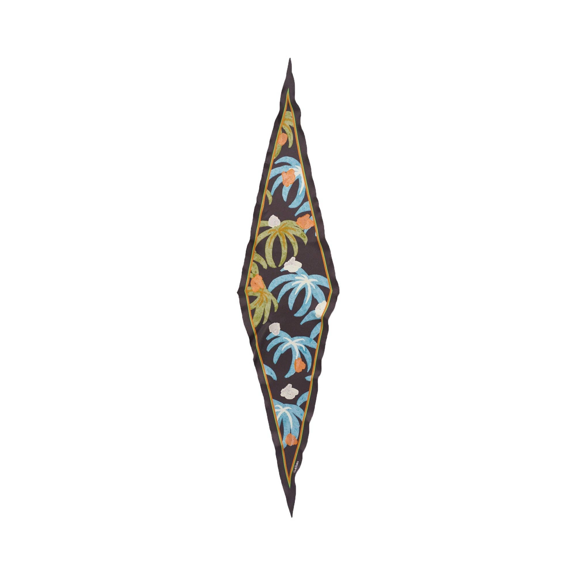 "Ethereal Mirage" Silk Diamond Neckerchief - Dark Brown