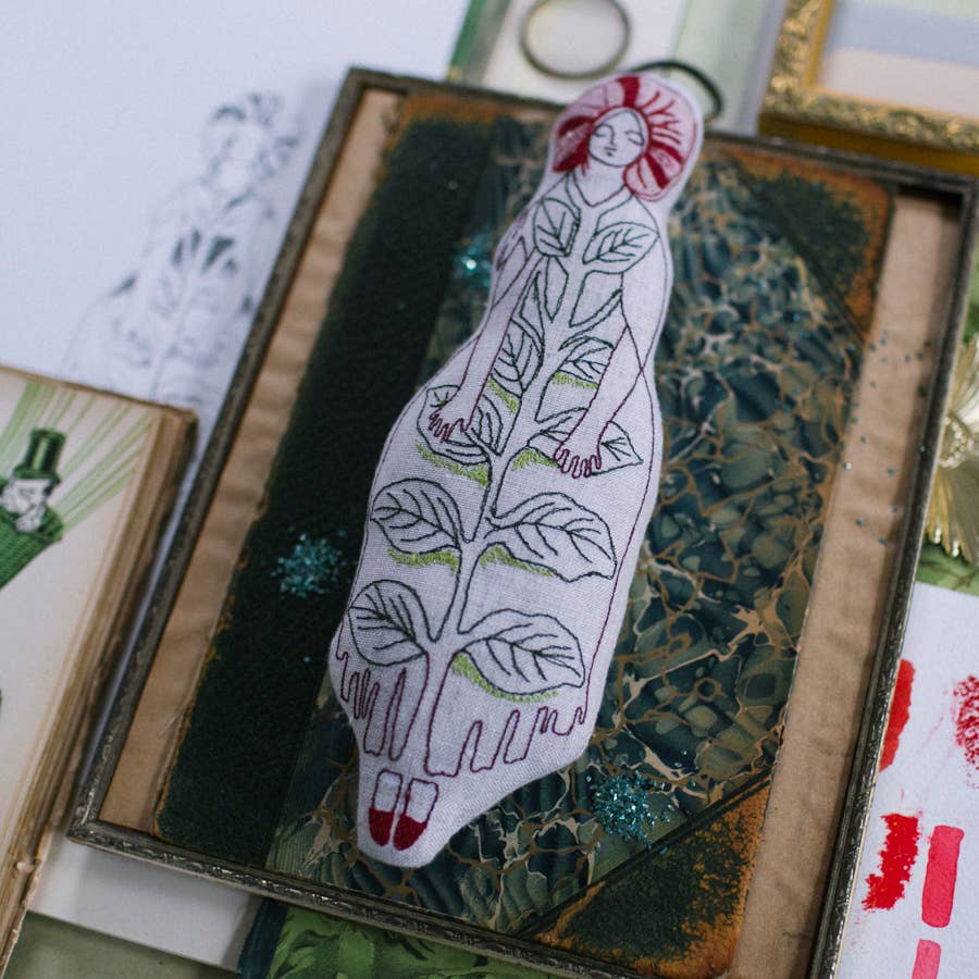 Poppy Person, Oz Cotton Wallhanging, Ornament, Token