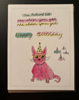 The profound cat happy birthday pink cat card pet card