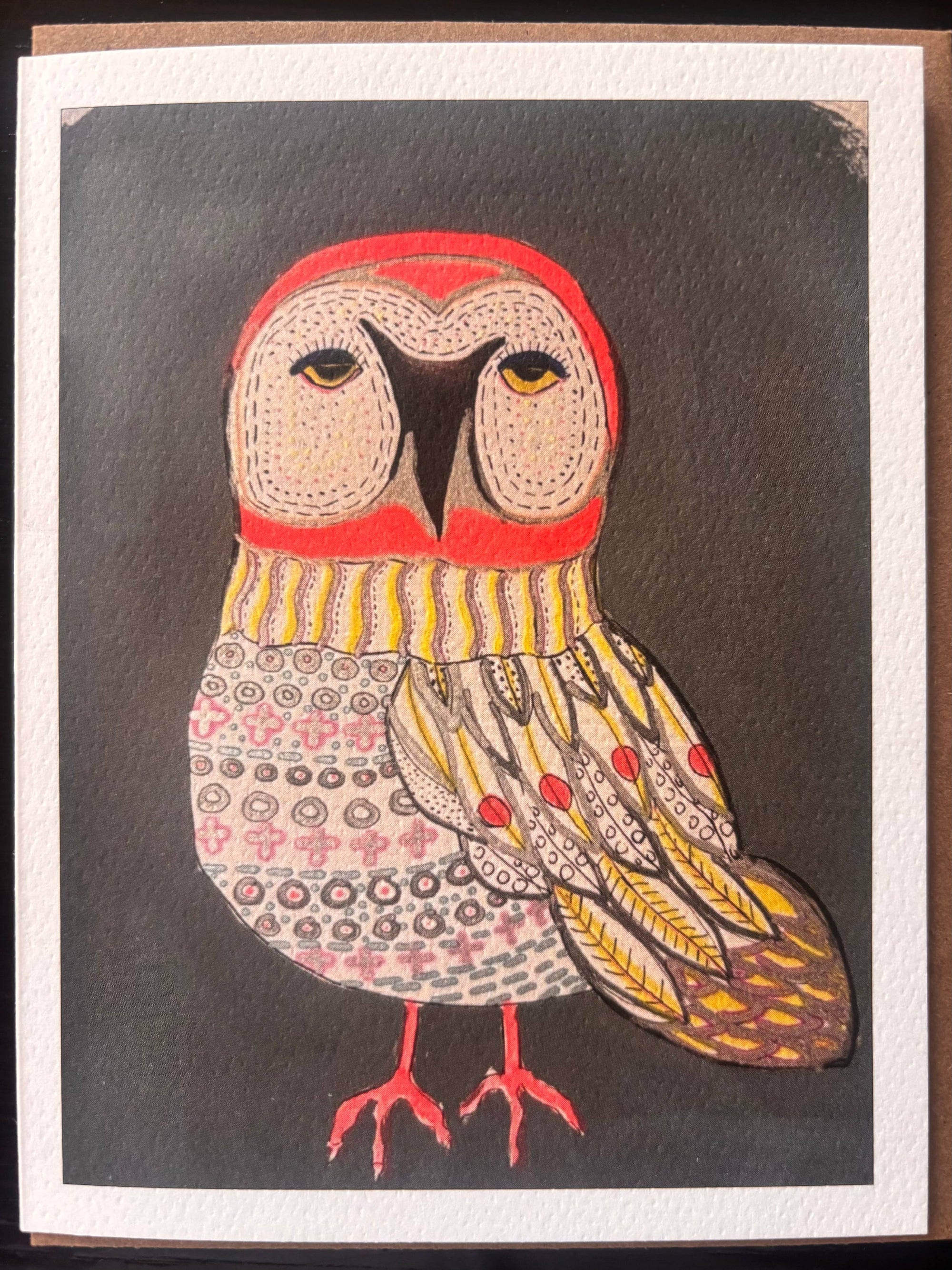 A simply wise owl colorful detailed pet bird card