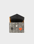 Fiona Flamingo Orange and Cream Leather Wallet - All Over Eyes Design