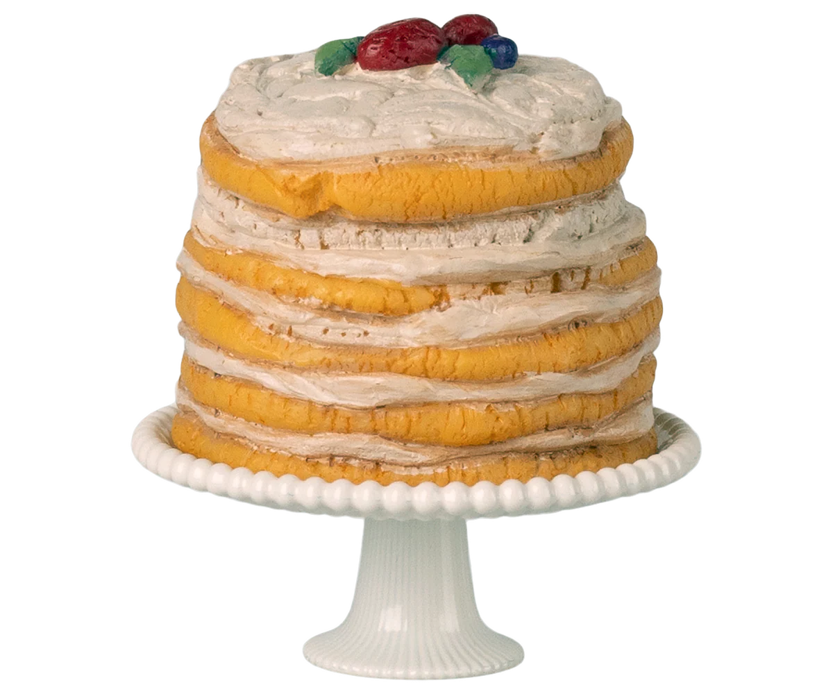 Party cake and cake stand, Mouse - Off White