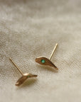 EE01 Emerald Brass Studs