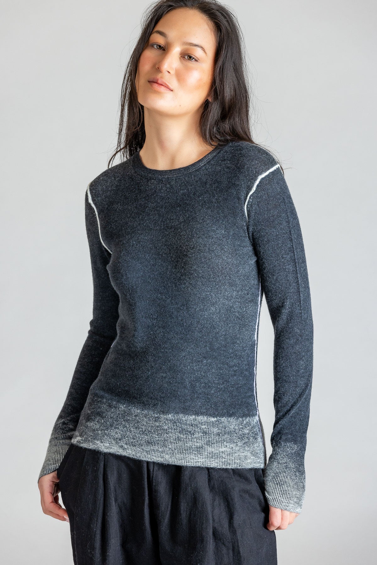 Printed Crew OFF BLACK