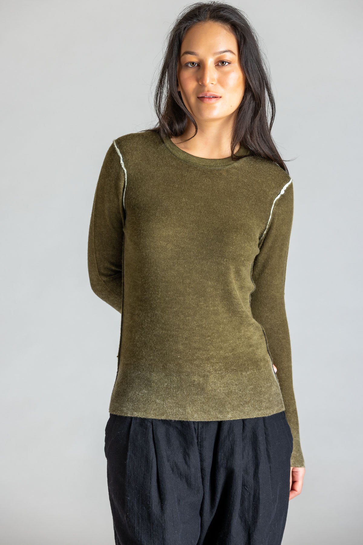 Printed Crew OLIVE