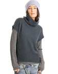 Cashmere Mock Pullover - Lagoon