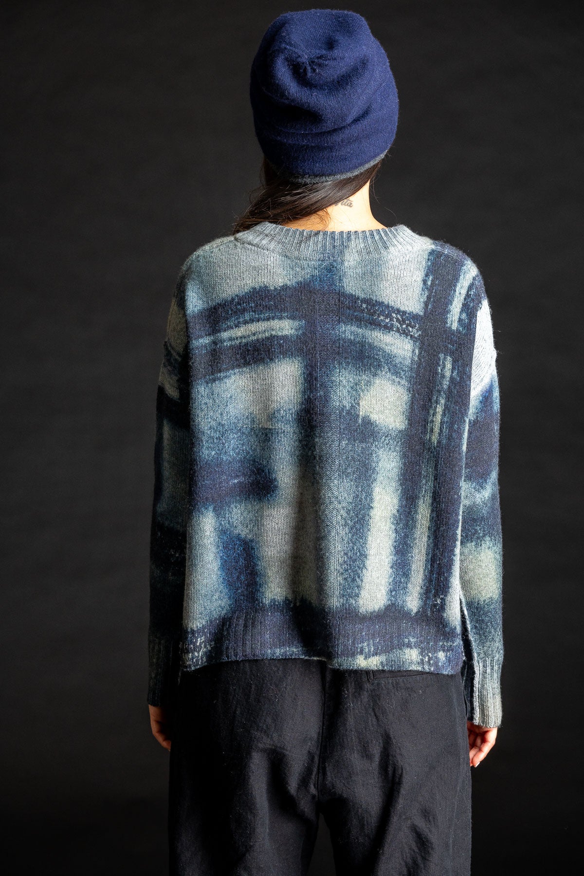 Painted Plaid Crew INDIGO