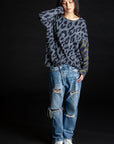 Reversible Leopard Pullover THUNDER/FOREST