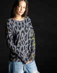 Reversible Leopard Pullover THUNDER/FOREST