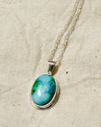 Sonoran Gold Turquoise Pendant SS Necklace