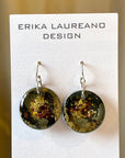 EL026-32 Black/Beige/Copper Resin Earrings