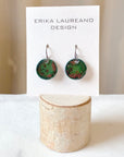 EL026-30 Green/Copper Resin Earrings