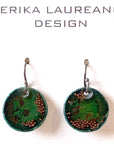 EL026-30 Green/Copper Resin Earrings