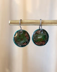 EL026-30 Green/Copper Resin Earrings