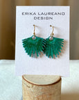 EL026-33 Fan Dangle Patina Earrings