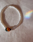 Flower Button and Pearl Bracelet
