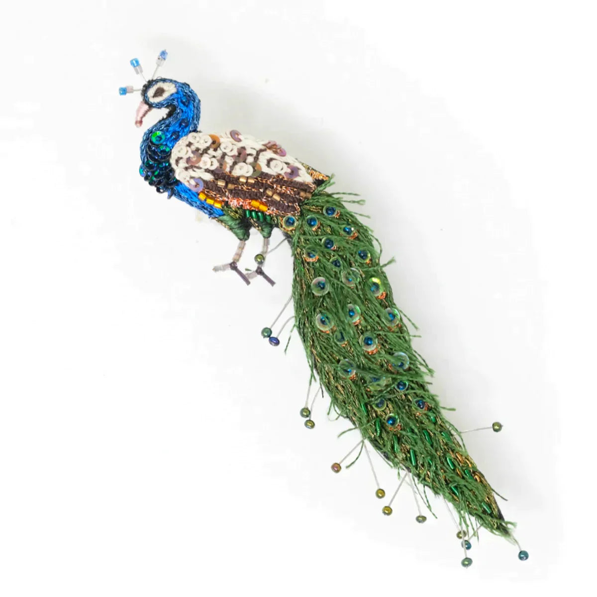 Jewelled Peacock Brooch