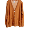 S408 Relaxed V-Neck Cardigan - CARAMEL