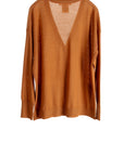 S408 Relaxed V-Neck Cardigan - CARAMEL