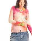 S441P Painted Cardigan - Rose
