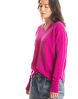 S442B V-Neck Pullover - Magenta