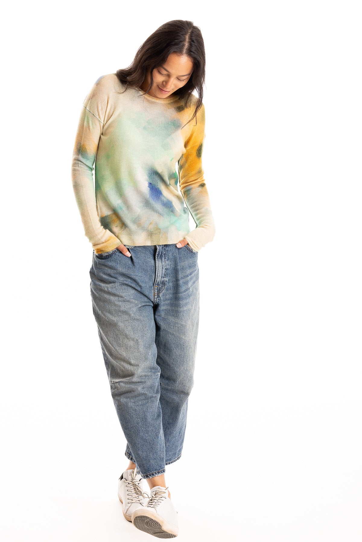 Painted Crew L/S - Garden - S