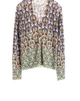 S447P Tile Print Cardigan - Denim/Military