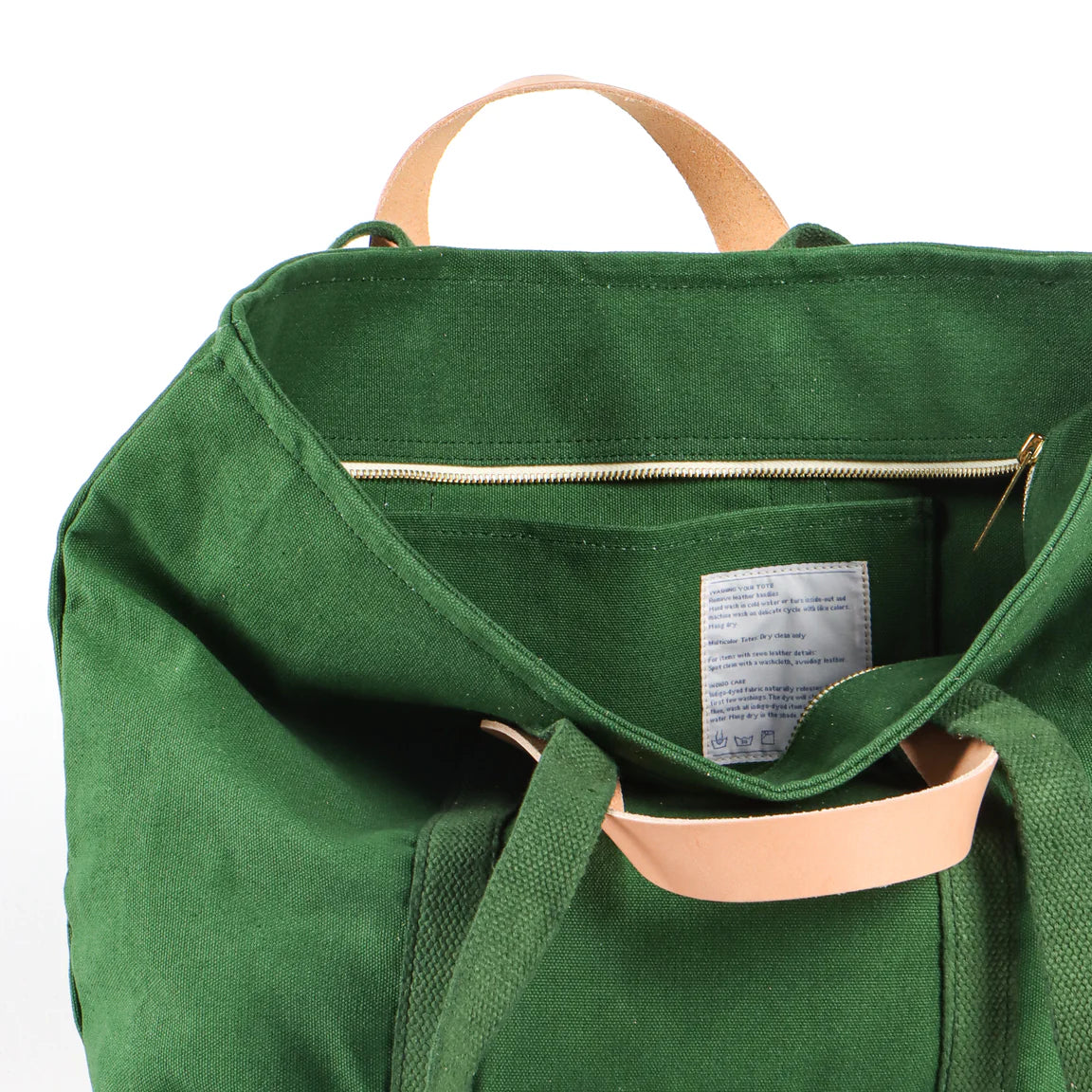 Small Zipper Tote - Pine/Ocean