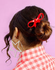 Bow Hairpin in Small Cherry