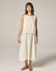 Waist Tie Midi Dress - Ecru