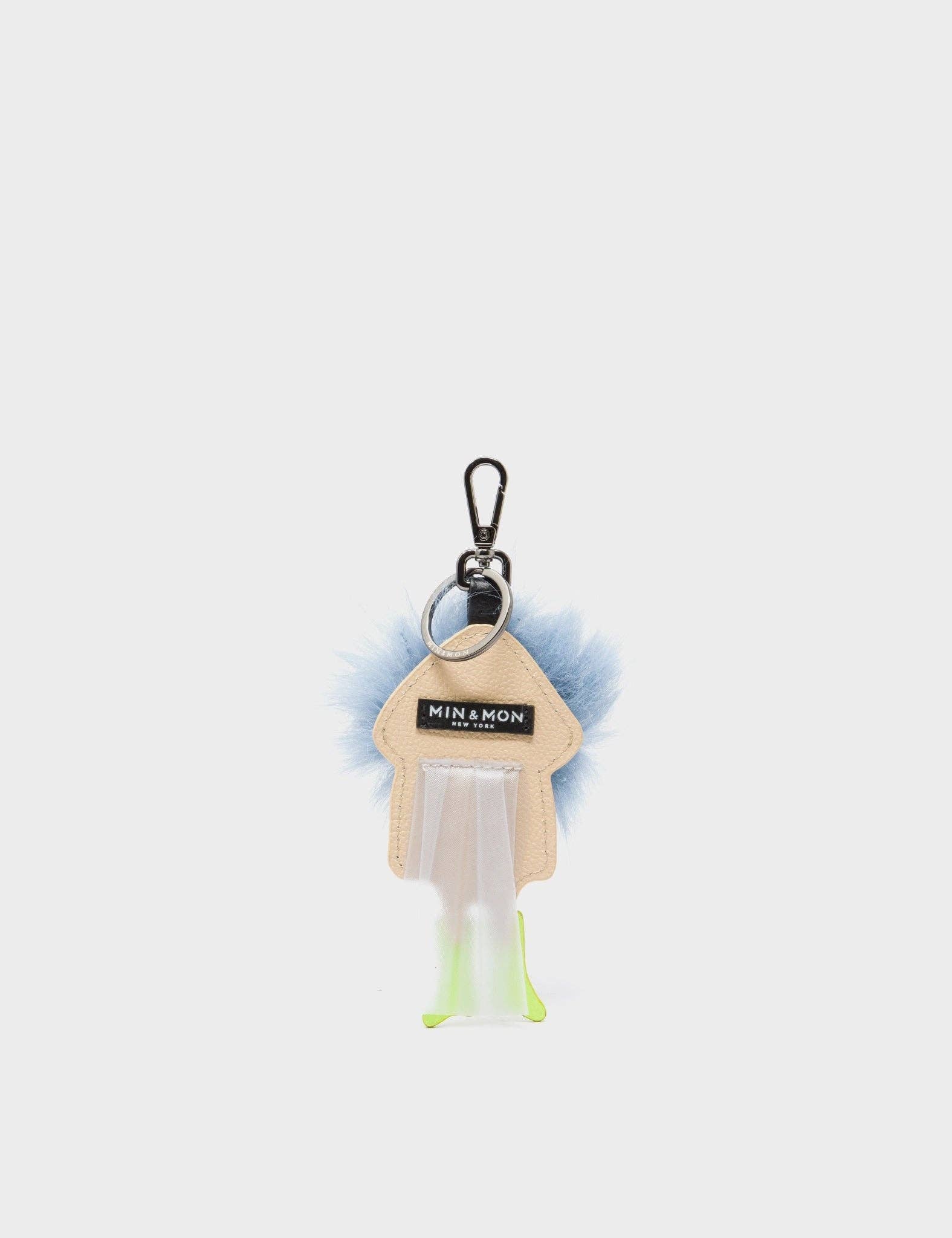 Monster Charm - Light Blue Faux Fur and Sharp Green Leather Boots