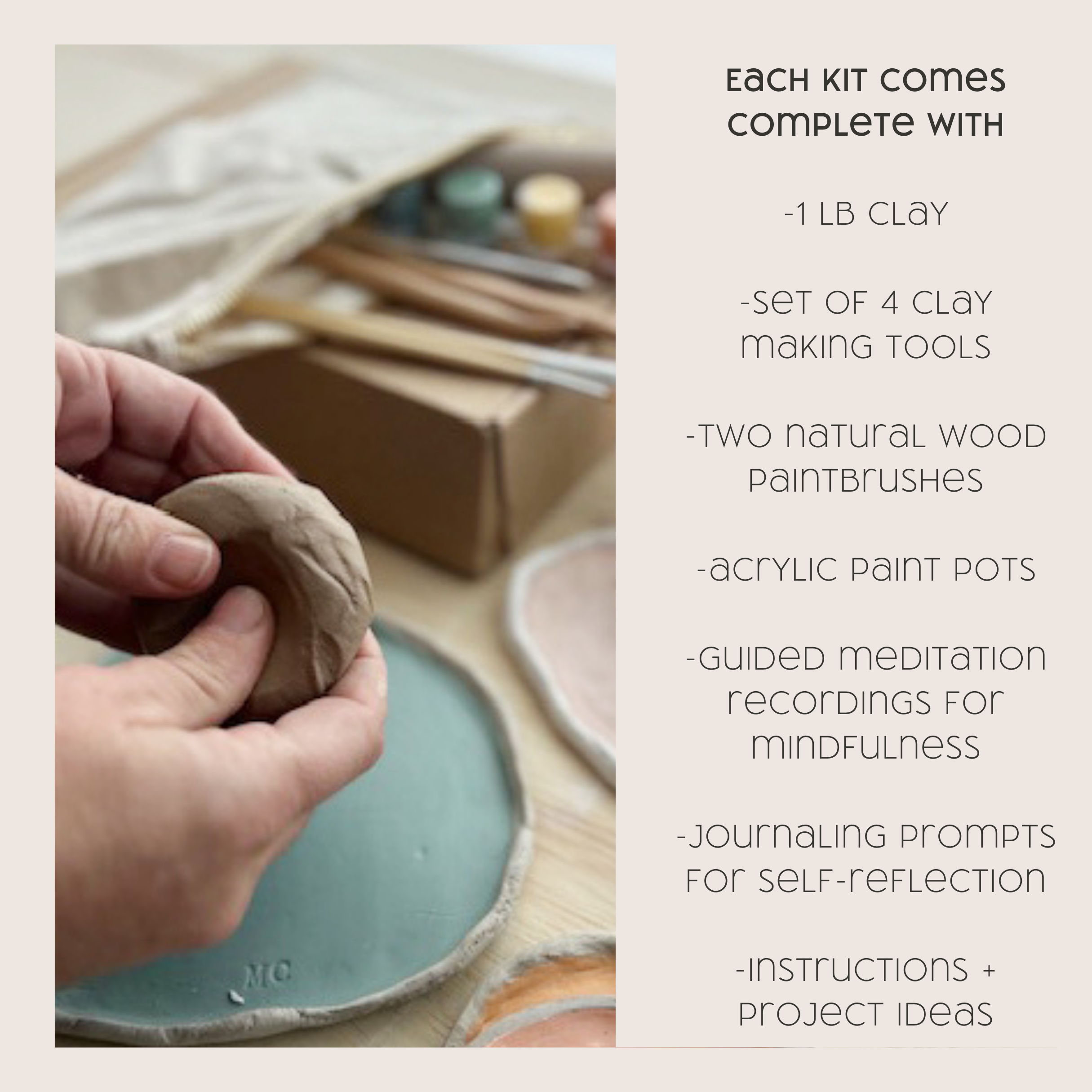 Meditative Art Clay Kit + Self-Care Meditations and Projects