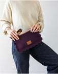 Deco Edge Felt Pouch _ Aubergine Sienna