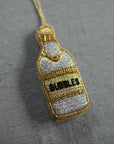 Bubbles Champagne Bottle, Cotton Ornament