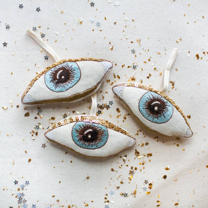 Evil Eye, Cotton &amp; Lavender stuffed Ornament, Token