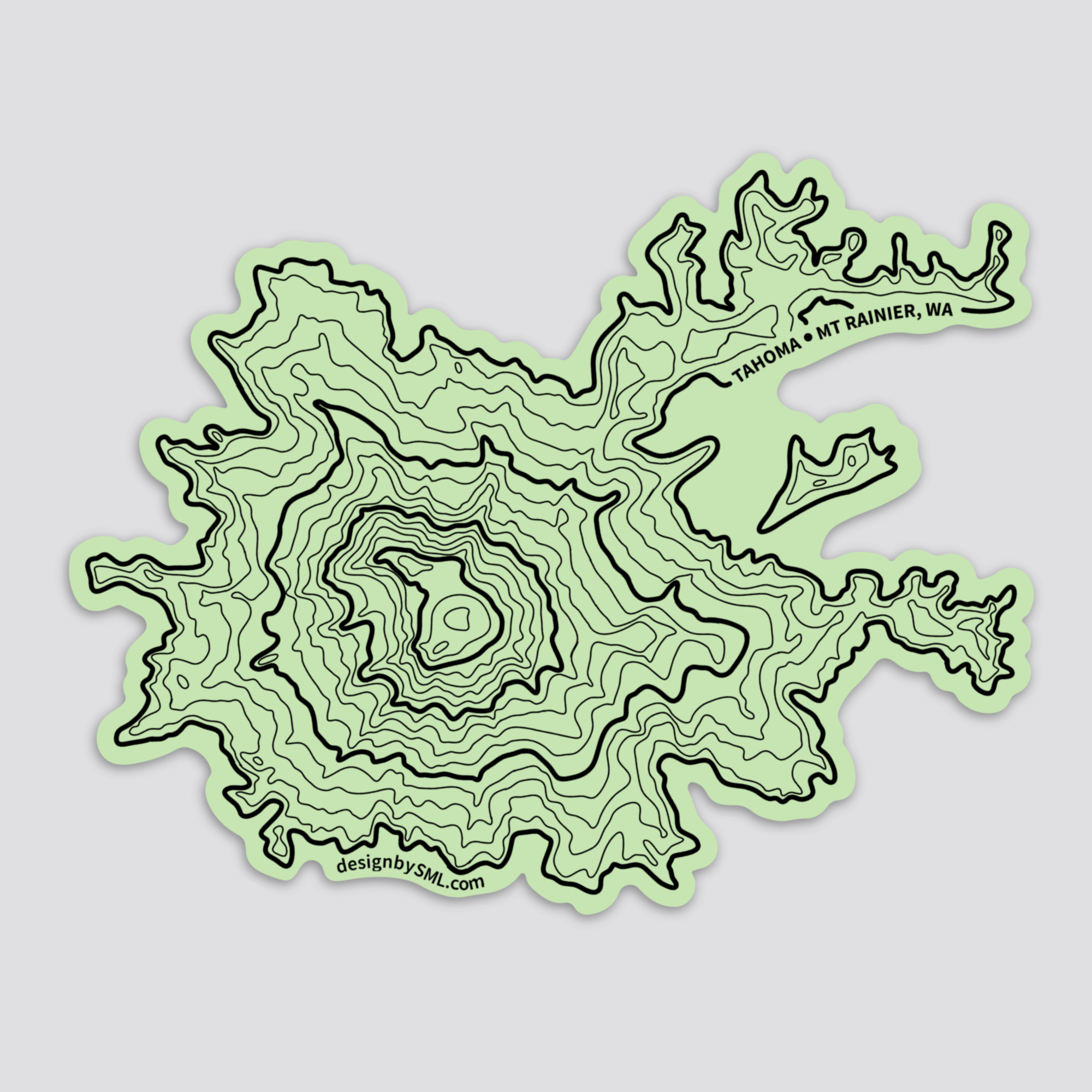 Mountain Sticker | Mt Rainier Topography | Vinyl Sticker