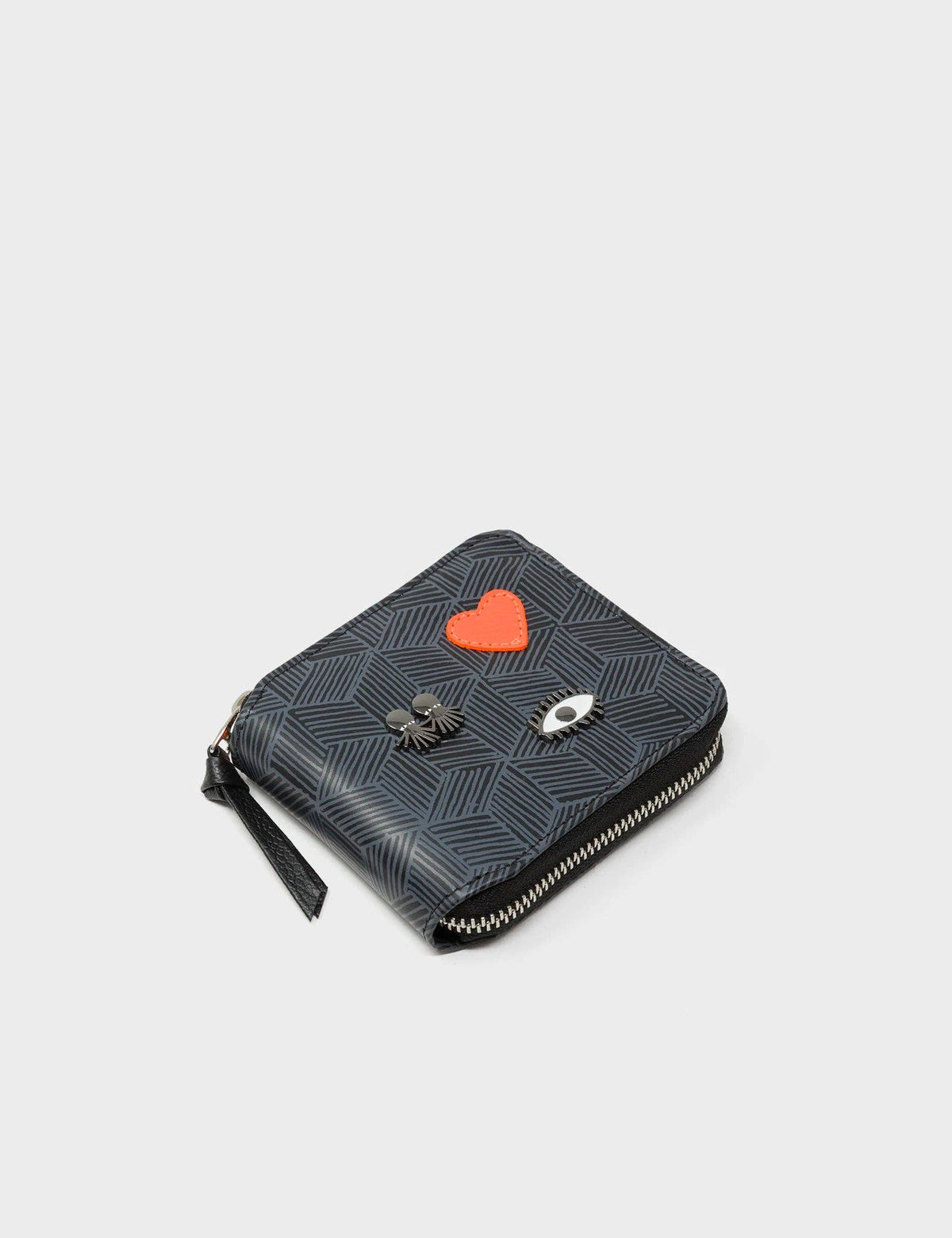 Fedor Black Leather Wallet - Cubes Design