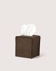 Merino Wool Small Tissue Box Cover - Tobacco Black