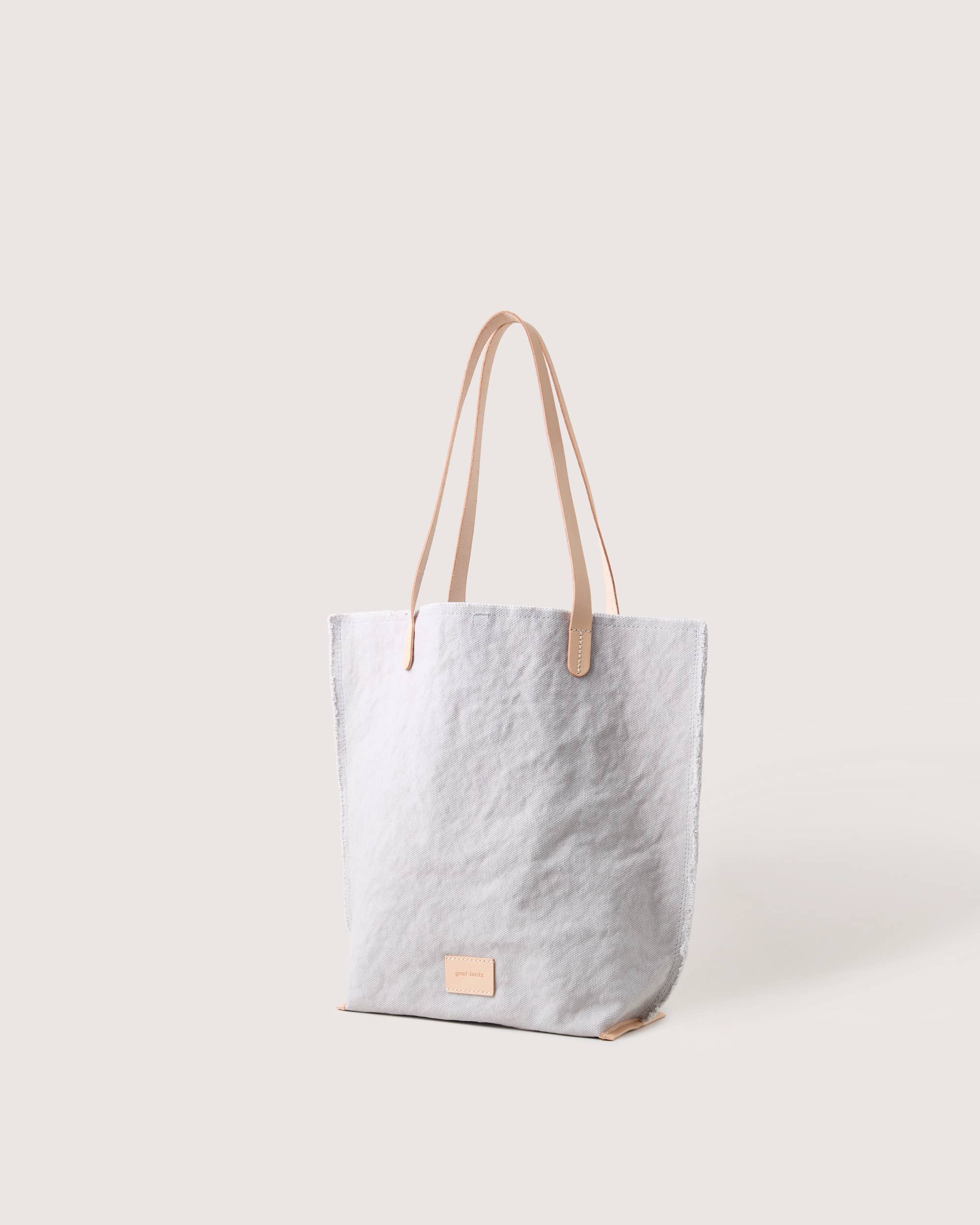 Hana Canvas Tote - Stone Vachetta