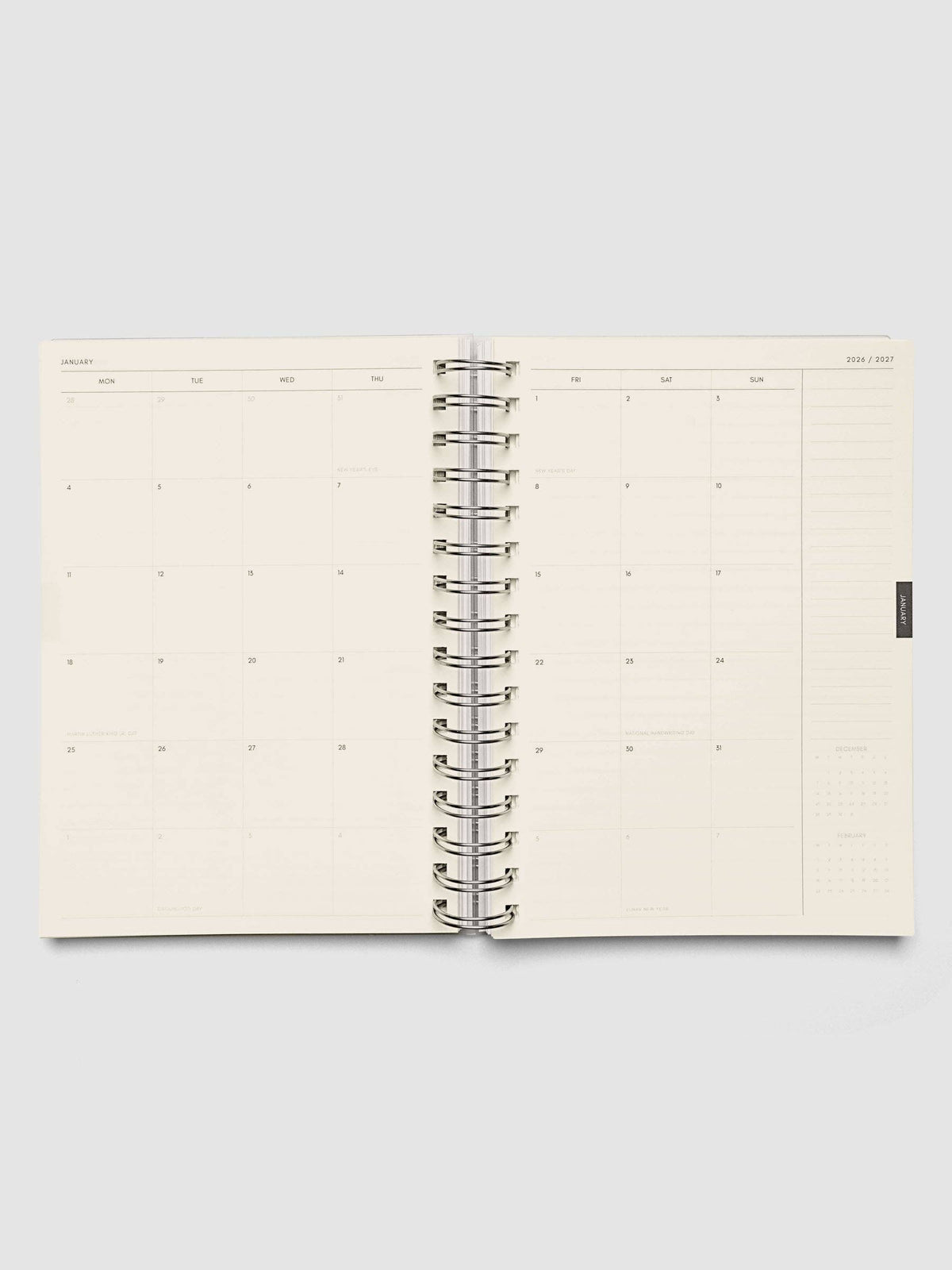 Weekly Horizontal Spiral Notebook | 2026-2027 Academic Year