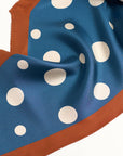 "Retro Polka" Silk Diamond Neckerchief - Salted Caramel