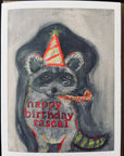 Rascally party Raccoon Happy Birthday greeting card 
