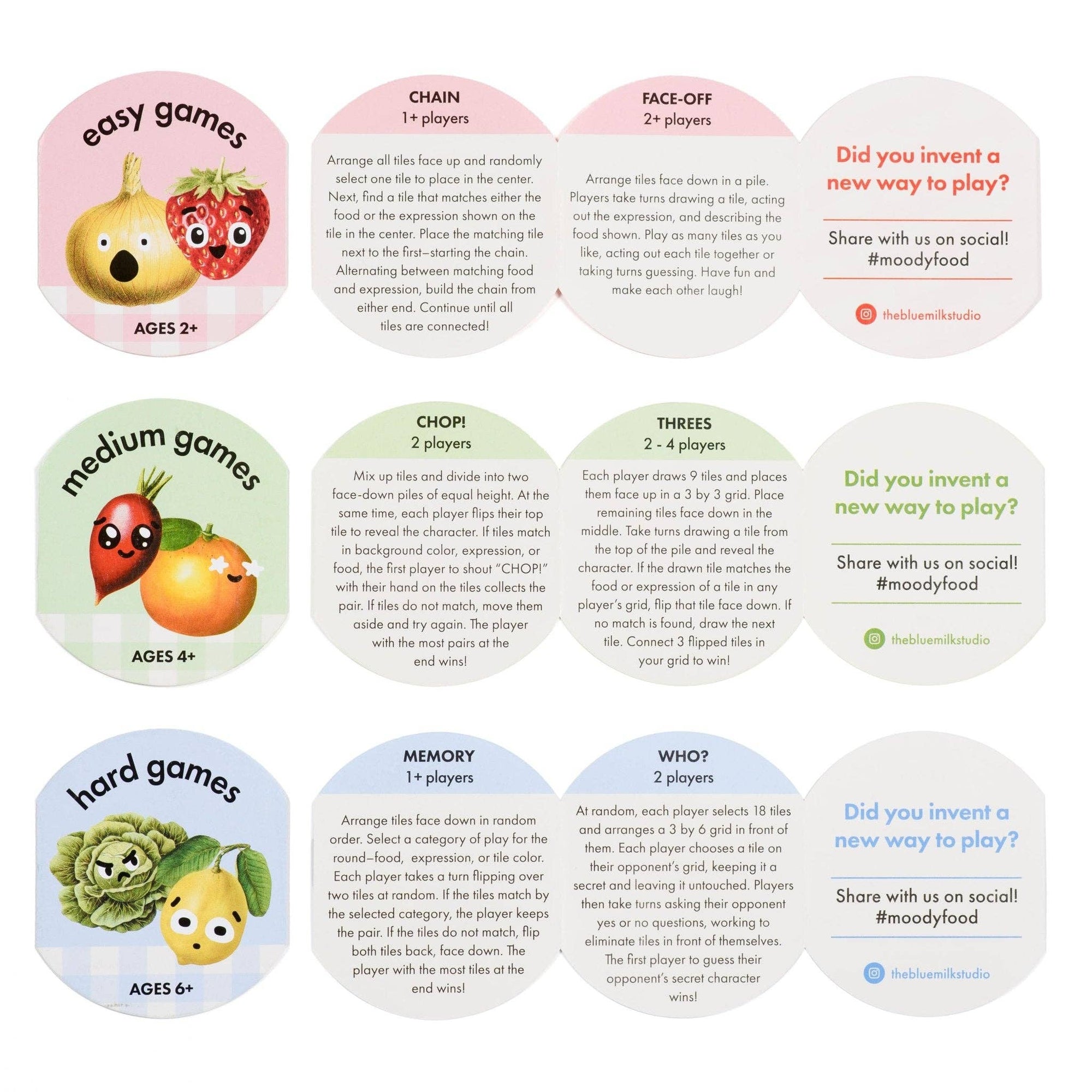 Moody Food Family Game Set
