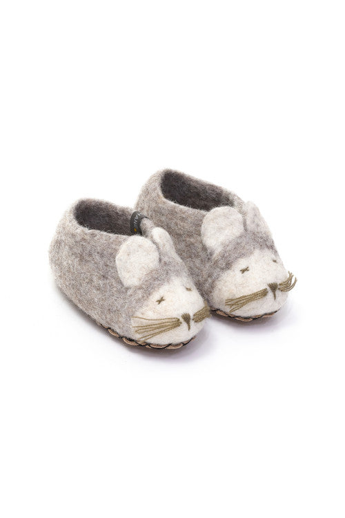 Mouse Slippers - Stone