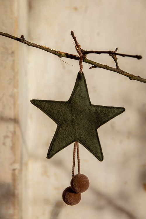 Pompom Star Two-Tone Ornament