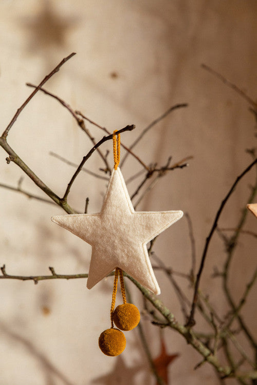 Pompom Star Two-Tone Ornament