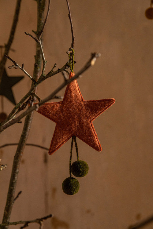 Pompom Star Two-Tone Ornament