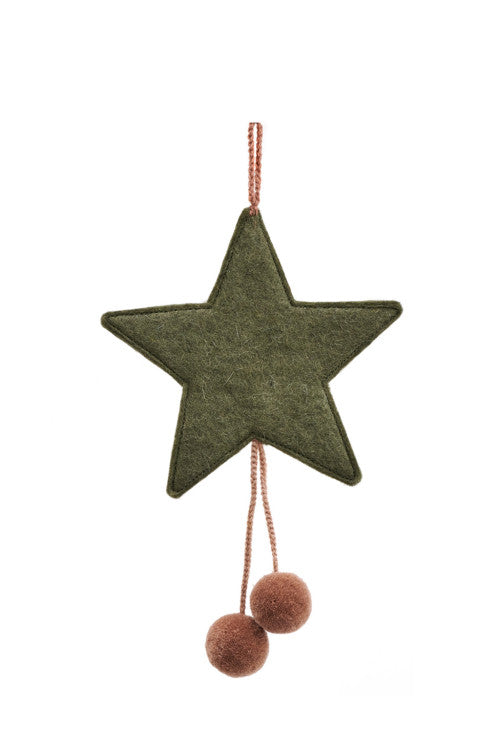 Pompom Star Two-Tone Ornament