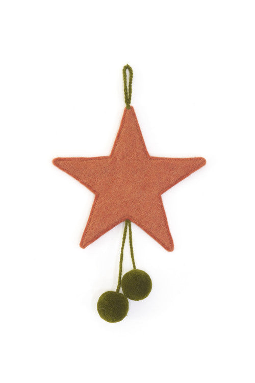 Pompom Star Two-Tone Ornament